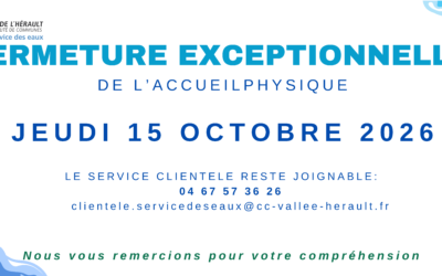 Fermeture exceptionnelle de l’accueil physique jeudi 15 octobre 2026